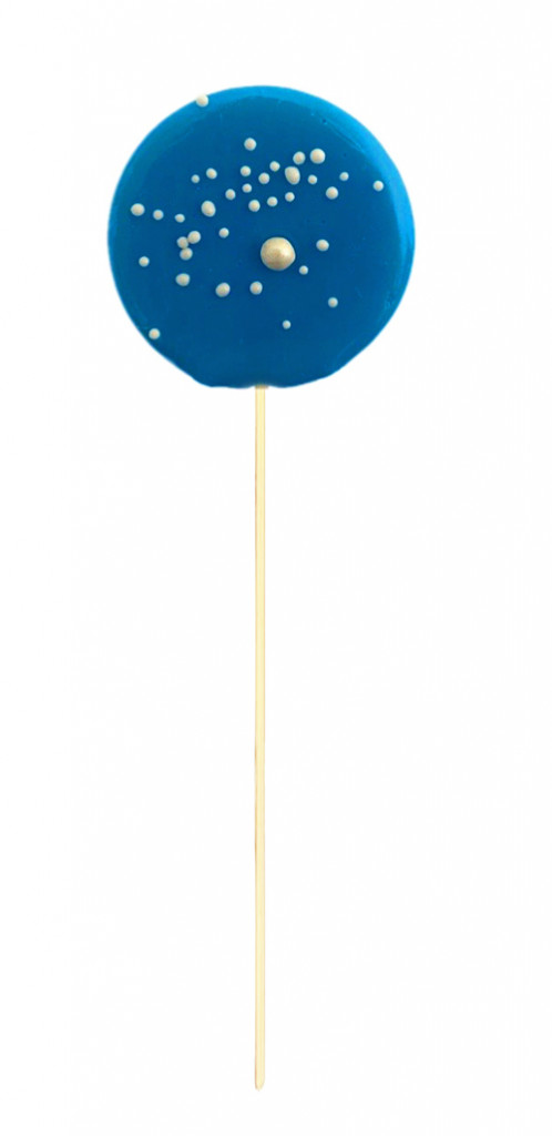 Леденец из сахара синий с посыпкой (не прозрачный) 1шт