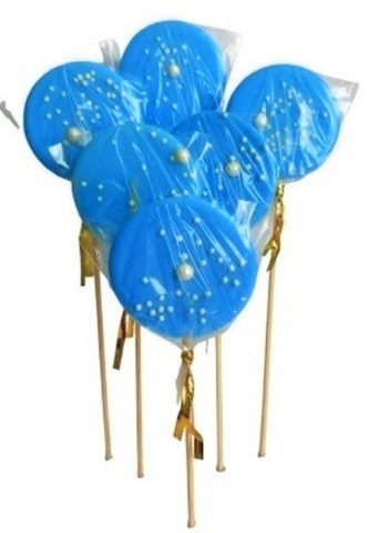 Леденец из сахара синий с посыпкой (не прозрачный) 1шт