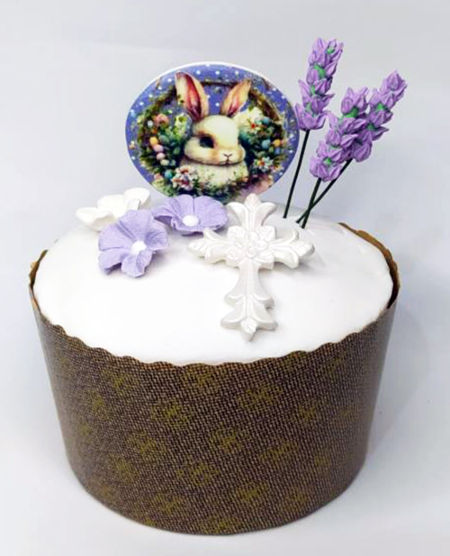 Сахарное украшение "Зайчик и лаванда"