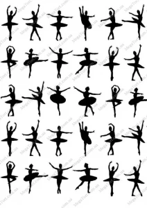 Вафельная картинка для топперов и пряников Силуэты балет