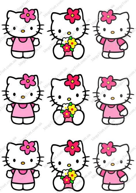 Вафельная картинка для топперов и пряников Китти