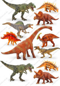 Вафельная картинка для топперов и пряников Динозавры