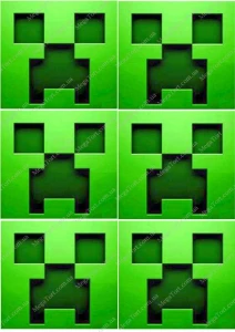 Вафельная картинка для топперов и пряников Кубики Майнкрафт