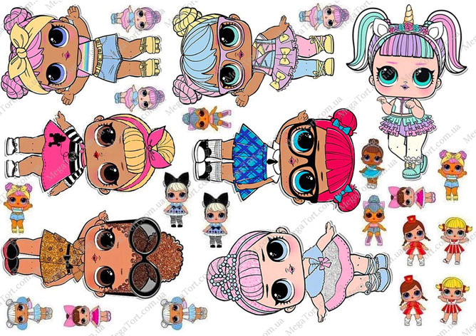 Вафельна картинка для топерів та пряників Ляльки LOL