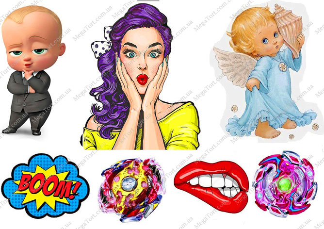 Вафельная картинка для топперов и пряников Ангелы и девушка