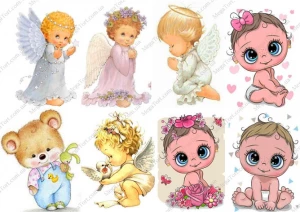 Вафельна картинка для топерів та пряників Ангели та малюки