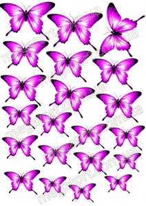 Вафельная картинка "Бабочки лавандовые №48"