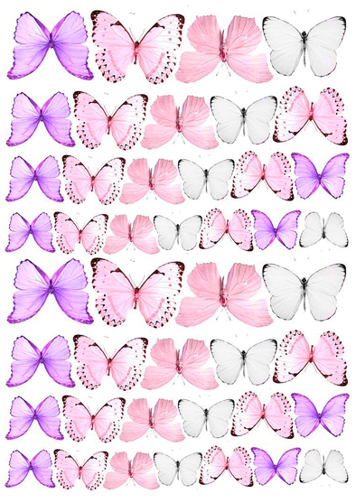 Вафельная картинка "Бабочки яркие №55"