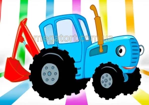 Вафельна картинка "Синій трактор №4"