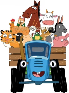 Вафельна картинка "Синій трактор №5"