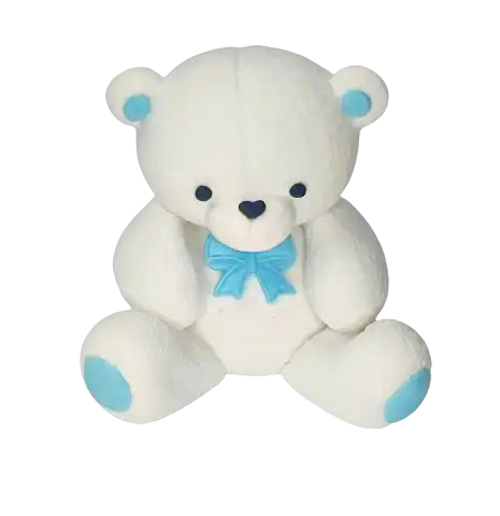 Сахарное украшение Мишка с голубым бантиком