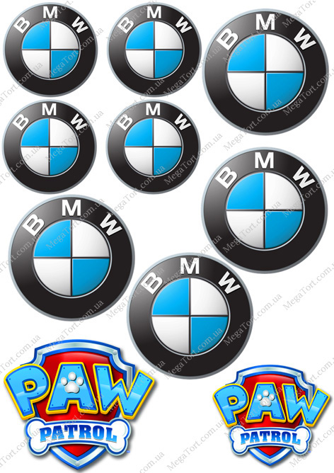 Вафельная картинка для топперов и пряников Знаки БМВ