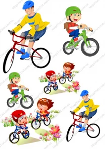 Вафельная картинка для топперов и пряников Велосипедисты