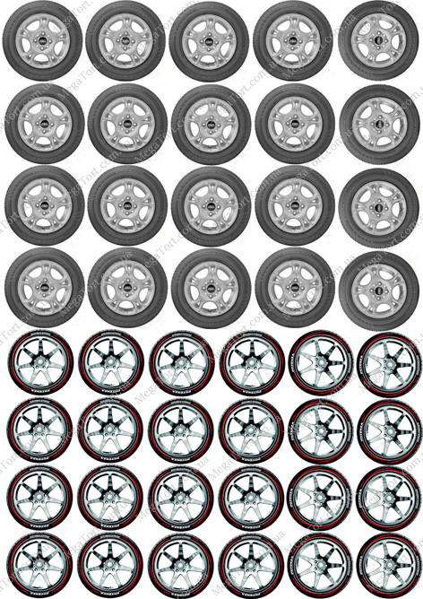 Вафельная картинка для топперов и пряников Колеса для машин