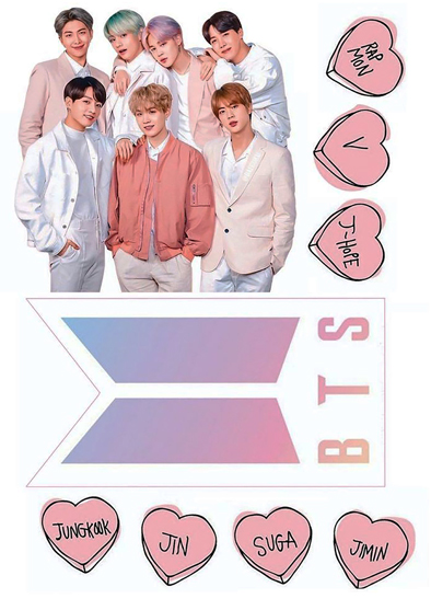 Вафельная картинка для топперов и пряников BTS