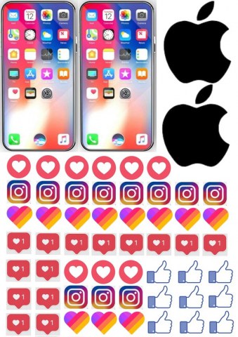 Вафельна картинка для топерів та пряників iPhone