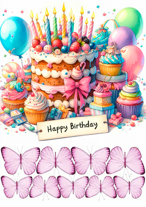 Вафельная картинка "День рождения - Дедушке №69"