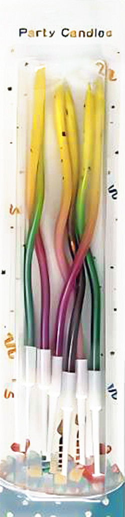 Набор свечек для торта витые градиент микс 6шт