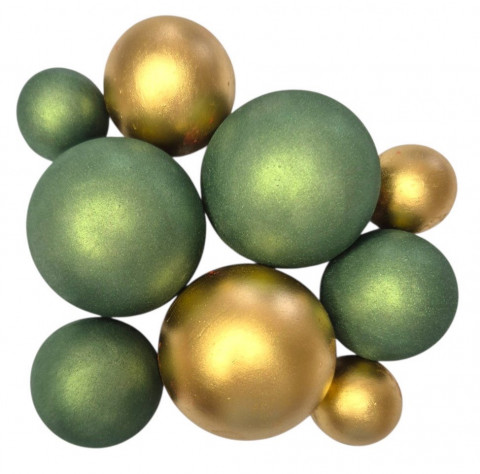 Шоколадные сферы Изумруд / зеркальное золото (9шт)