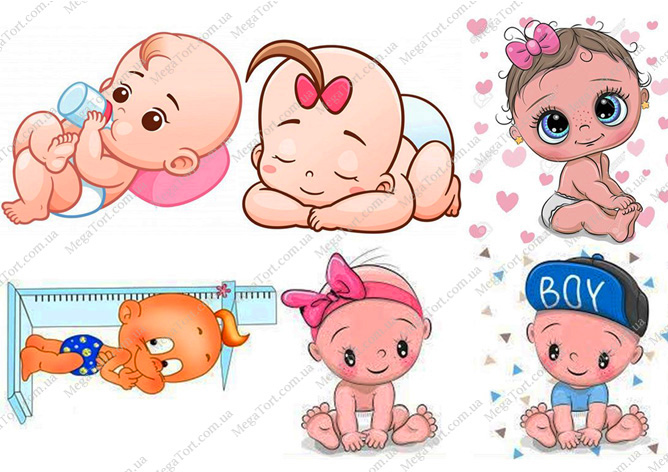 Вафельна картинка для топерів та пряників Немовлята