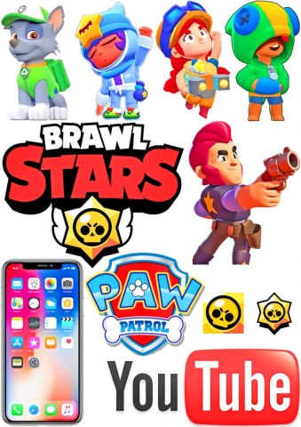 Вафельна картинка для топерів та пряників Brawl Stars та телефон