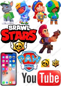 Вафельна картинка для топерів та пряників Brawl Stars та телефон