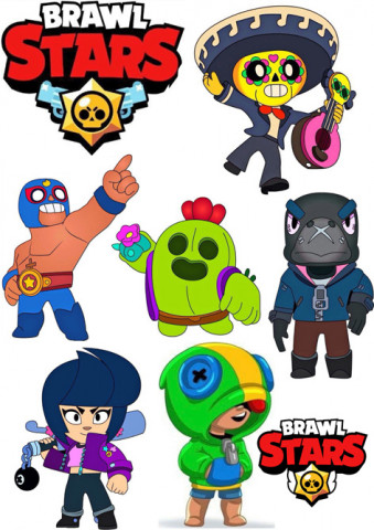 Вафельна картинка для топерів та пряників герої Brawl Stars