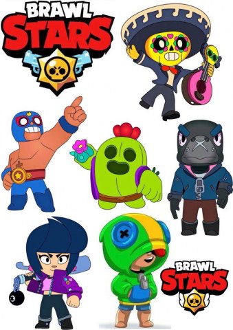Вафельна картинка для топерів та пряників герої Brawl Stars