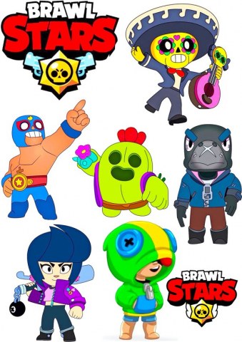 Вафельна картинка для топерів та пряників герої Brawl Stars