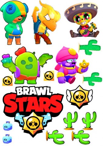 Вафельна картинка для топерів та пряників Brawl Stars герої