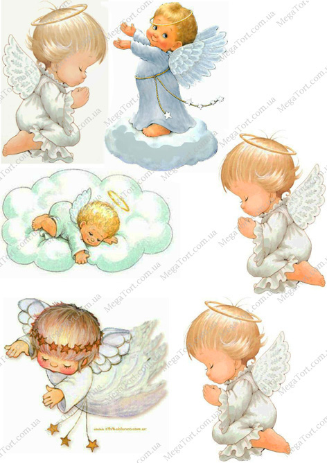 Вафельна картинка для топерів та пряників Ангелочки