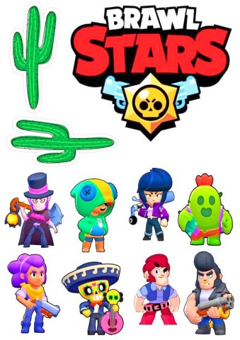 Вафельная картинка для топперов и пряников Brawl Stars лого