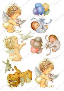 Вафельна картинка для топерів та пряників Ангели діти