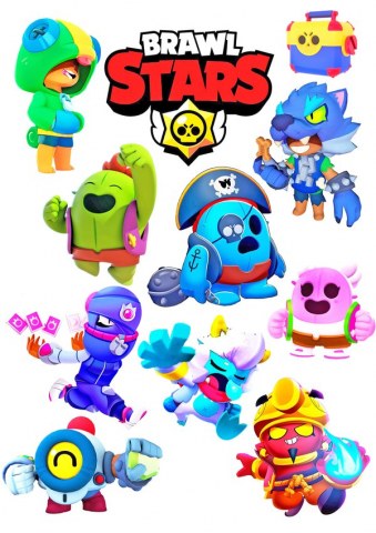 Вафельна картинка для топерів та пряників Brawl Stars персонажі