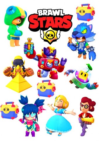 Вафельна картинка для топерів та пряників Brawl Stars з дівчинкою