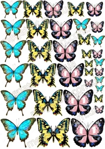 Вафельная картинка "Бабочки №57"