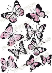 Вафельная картинка "Бабочки №64"