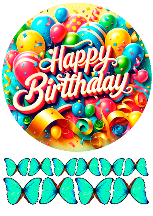 Вафельная картинка "День рождения №91"