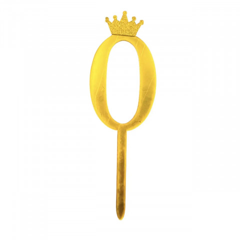 Дзеркальний топер цифра 0 золото