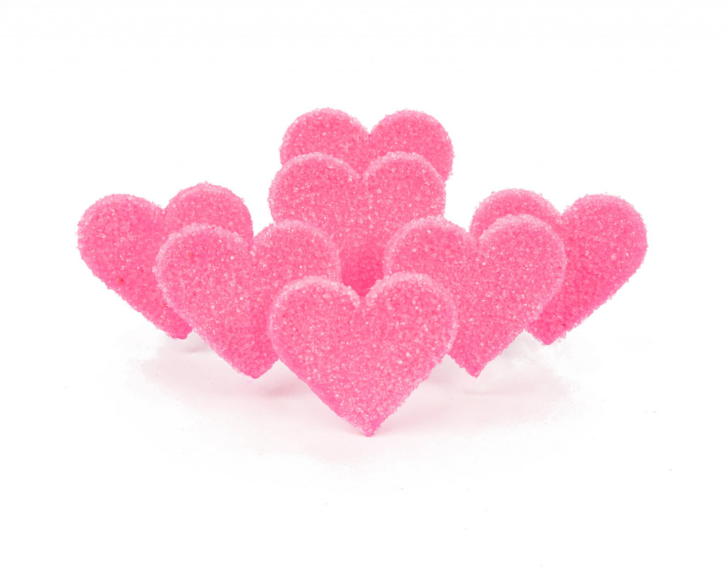 Набір топерів Сердечка цукрові рожеві 7шт