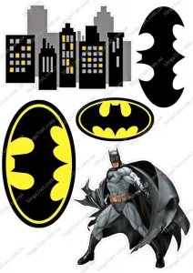 Вафельная картинка для топперов и пряников Бэтмен с лого