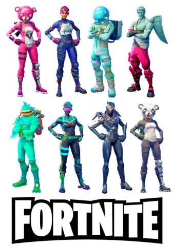 Вафельна картинка для топерів та пряників Fortnite персонажі