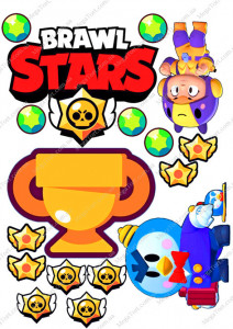 Вафельная картинка для топперов и пряников Кубок Бравл Старс