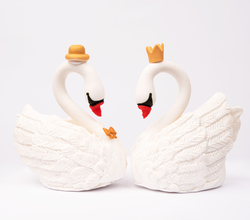 Набір цукрових прикрас Весільні лебеді преміум