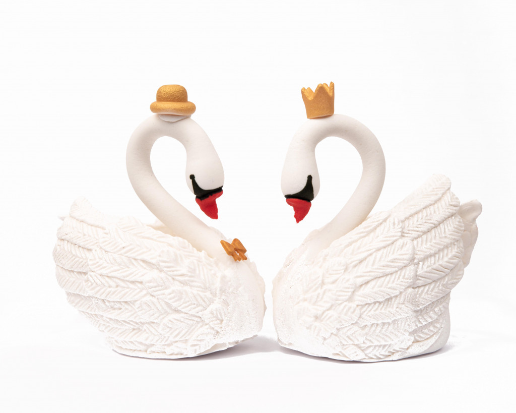 Набір цукрових прикрас Весільні лебеді преміум