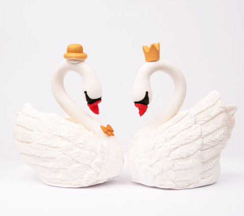 Набір цукрових прикрас Весільні лебеді преміум