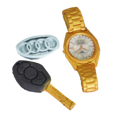 Набор сахарных украшений Часы (золото)