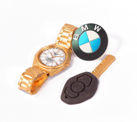 Набір цукрових прикрас Годинник (золото)