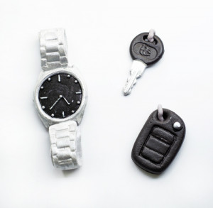 Набор сахарных украшений Часы (серебро)