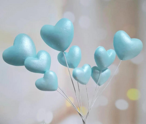 Набір цукрових топерів Сердечка блакитні